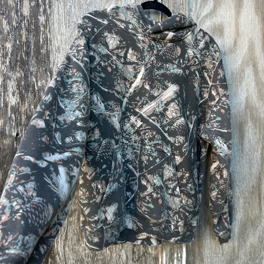 Brooklyn Cloth Originals Boxy Fit Camo Forest Print Hoodie Sweatshirt Men S
